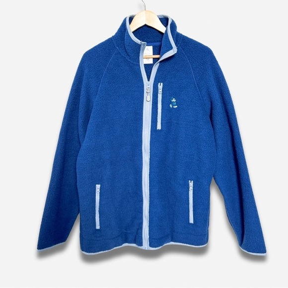 Disney Disneyland Disney World blue Mickey Mouse embroidered Sherpa jacket large - Picture 1 of 7